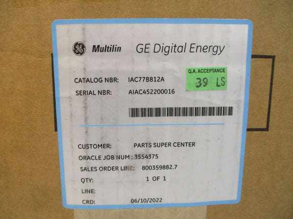 GENERAL ELECTRIC MULTILIN 12IAC77B812A IAC77B812A 20-160A NSMP