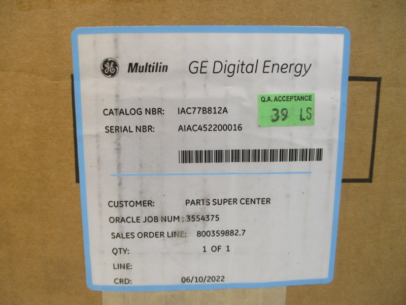 GENERAL ELECTRIC MULTILIN 12IAC77B812A IAC77B812A 20-160A NSMP