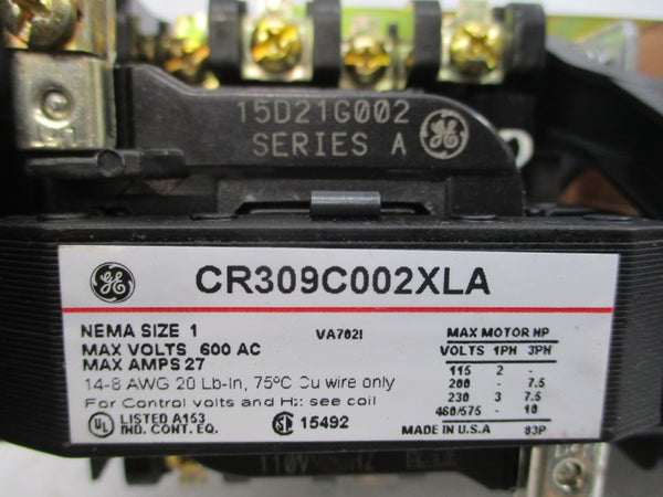 GENERAL ELECTRIC CR309C002XLA SER. A 110/115-120V 27A NSMP