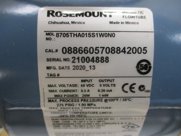 ROSEMOUNT 8705THA015S1W0N0 40VDC 0.5A 275PSI NSMP