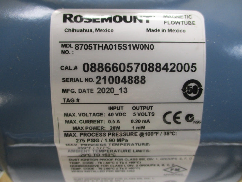 ROSEMOUNT 8705THA015S1W0N0 40VDC 0.5A 275PSI NSMP