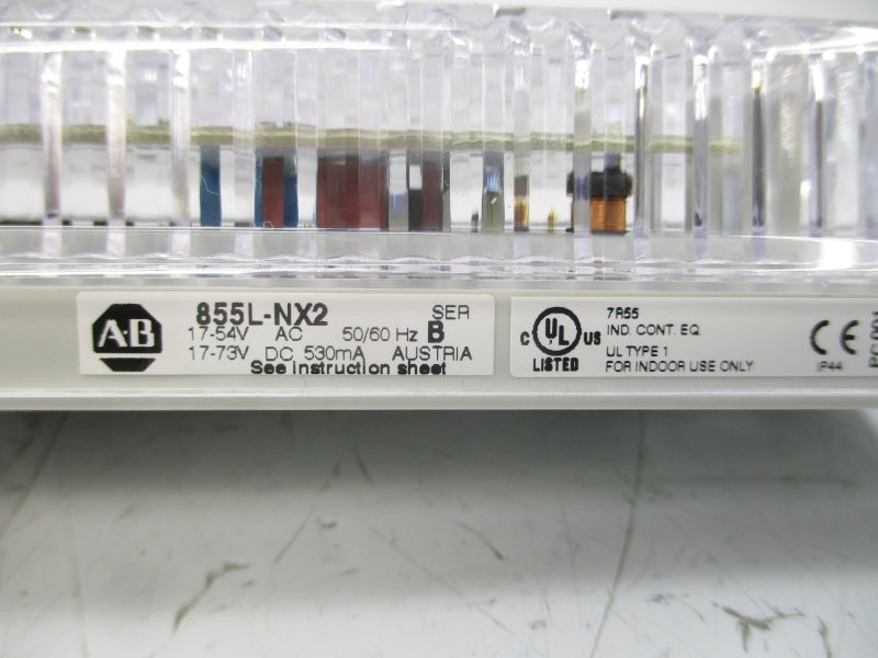 ALLEN BRADLEY 855L-NX2 SER. B 17-54VAC (BR/WH) NSMP