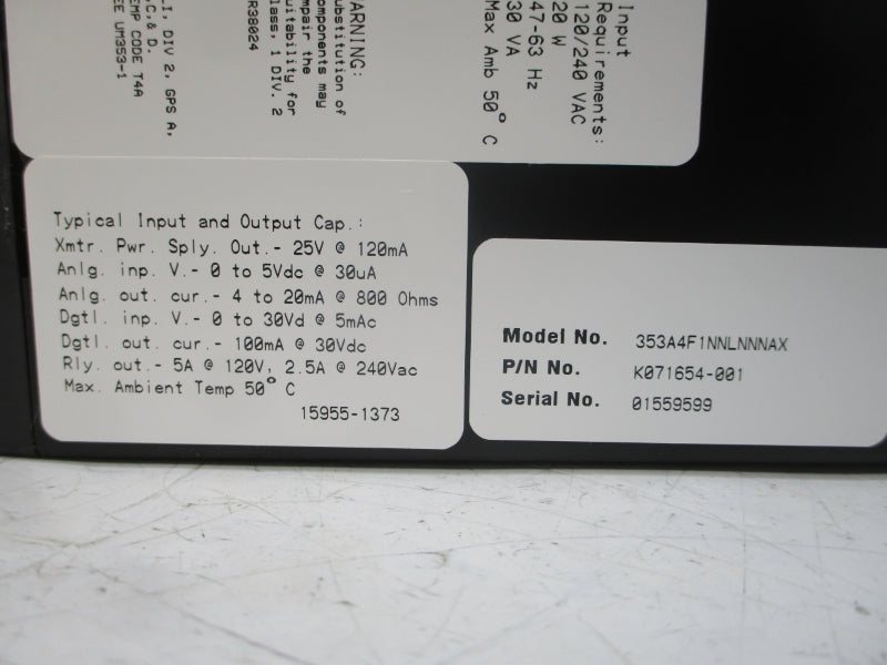 SIEMENS 353A4F1NNLNNNAX K071654-001 240VAC 5A NSMP