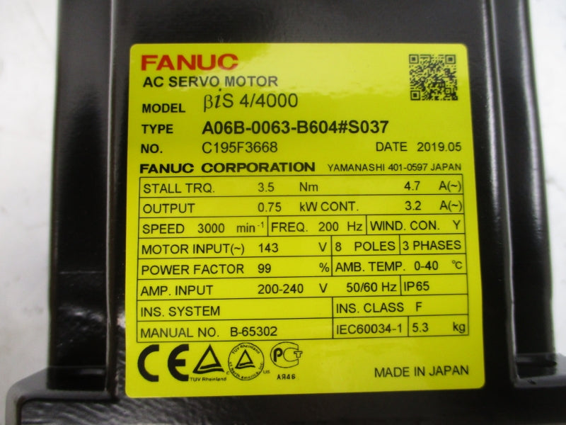 FANUC A06B-0063-B604#S037 200-240VAC 3.2/4.7A NSMP