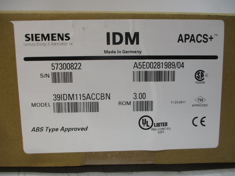 SIEMENS 39IDM115ACCBN 24VDC 0.12A REV. 3.00 NSMP