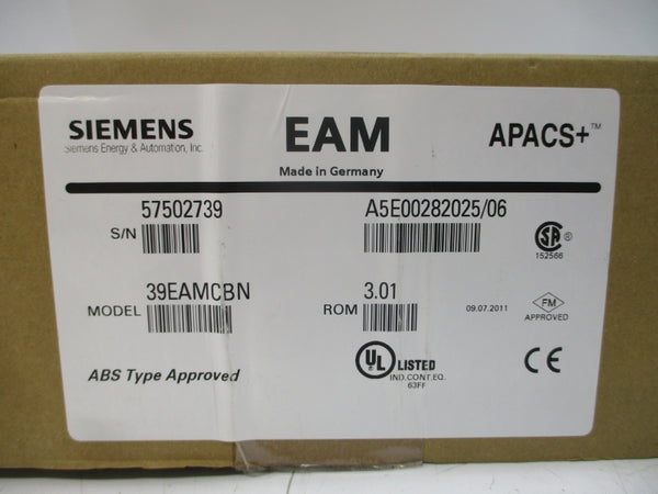 SIEMENS 39EAMCBN 24VDC 0.90A REV. 3.01 NSMP