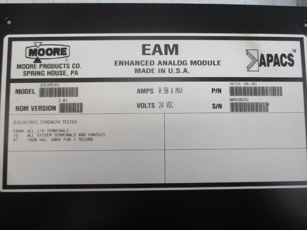 MOORE PRODUCTS 39EAMCAN 16154-101/01 24VDC 0.90A REV. 3.01 NSNP