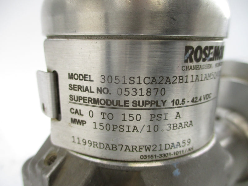 ROSEMOUNT 3051S1CA2A2B11A1AM5Q4E5 10.5-42.4VDC 150PSI UNMP
