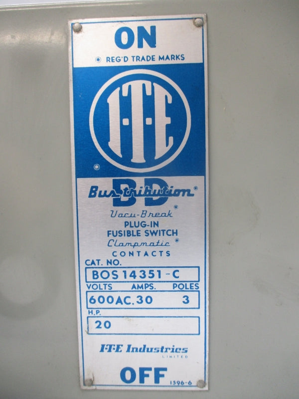 ITE BOS14351-C 600VAC 30A UNMP