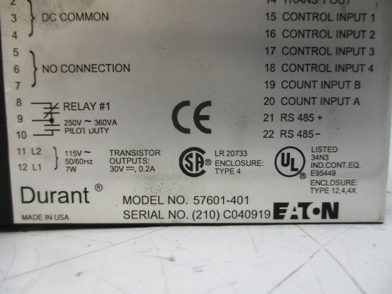 EATON DURANT 57601401 115V 0.2A NSMP
