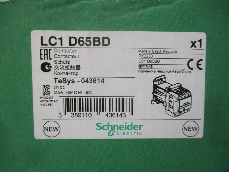 SCHNEIDER ELECTRIC LC1D65BD 24VDC 80A NSMP
