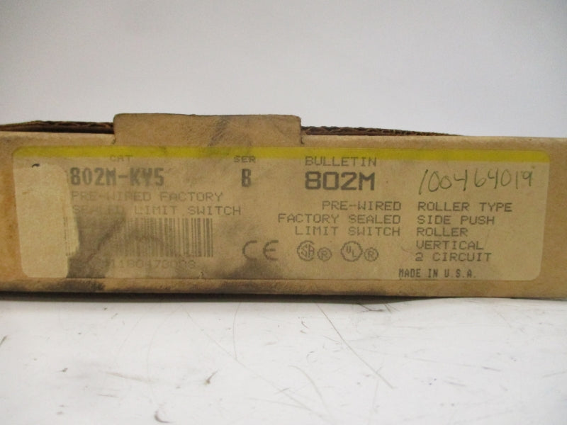 ALLEN BRADLEY 802M-KY5 SER. B 120-600VAC 60A (BR/YL) NSMP