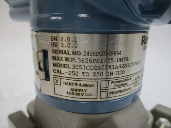 ROSEMOUNT 3051CD2A02A1AH2B1C6D4RK 10.5-30V 3626PSI NSMP