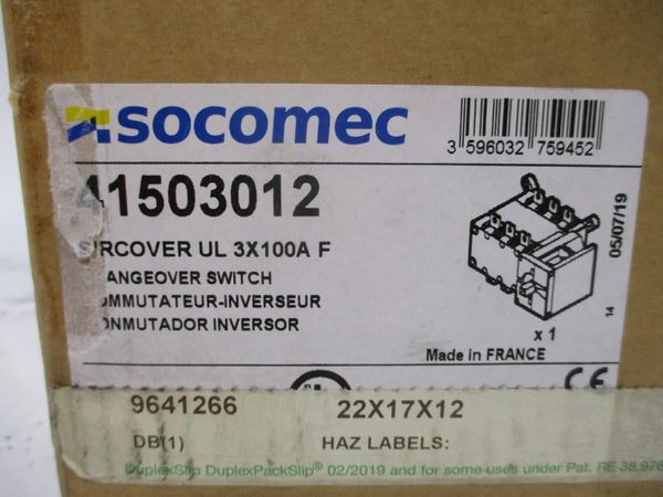 SOCOMEC 41503012 600VAC 100A NSMP