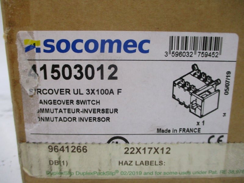 SOCOMEC 41503012 600VAC 100A NSMP