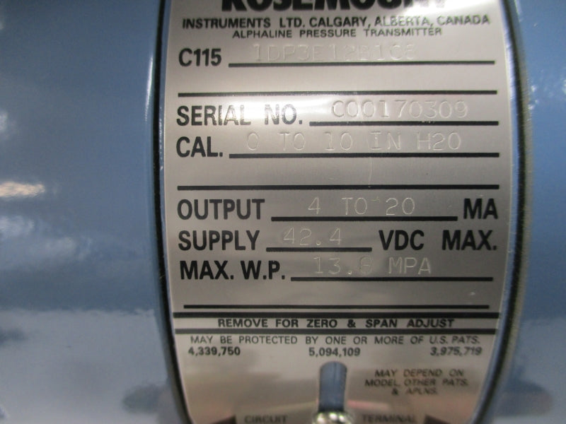 ROSEMOUNT C1151DP3E12B1C6 42.4VDC NSNP