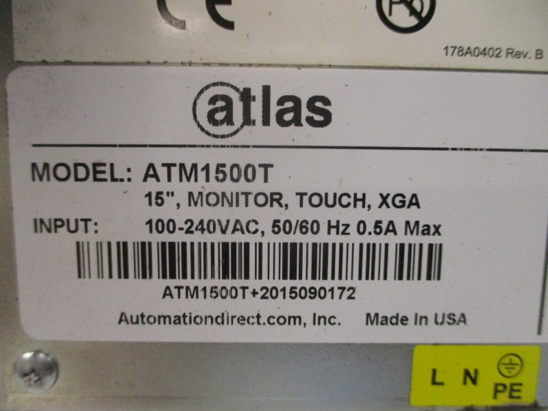 AUTOMATION DIRECT ATLAS ATM1500T 100-240VAC 0.5A UNMP