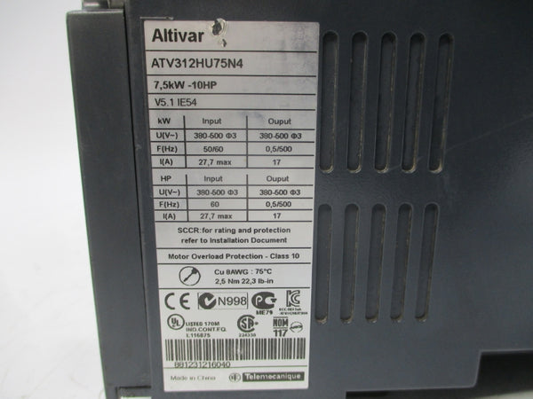 SCHNEIDER ELECTRIC ATV312HU75N4 380-500V 27.7A UNMP