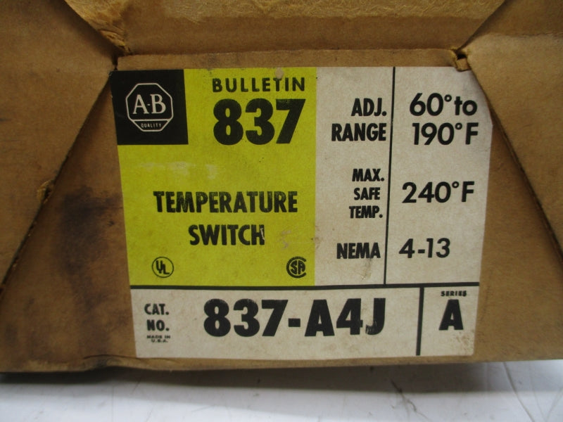 ALLEN BRADLEY 837-A4J SER. A 24-600VAC (BR/YL) NSMP