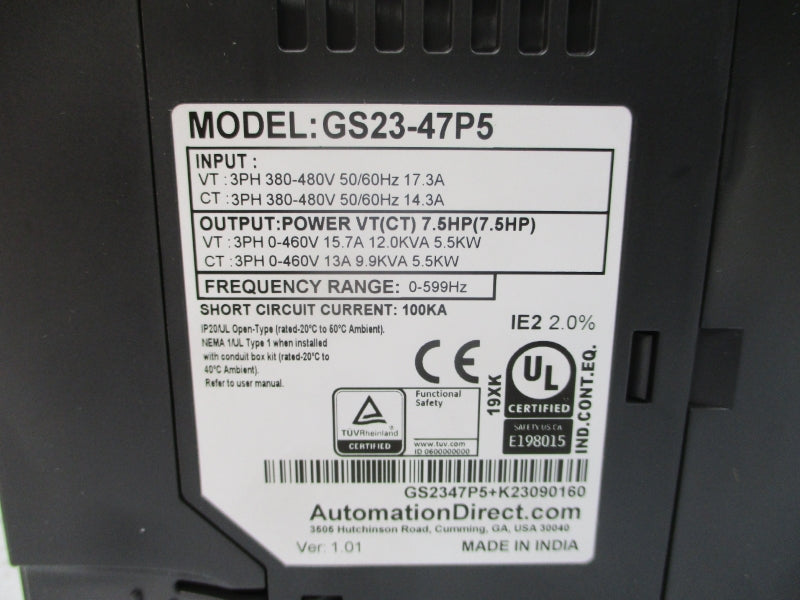AUTOMATION DIRECT GS23-47P5 380-480V 14.3/17.3A NSMP