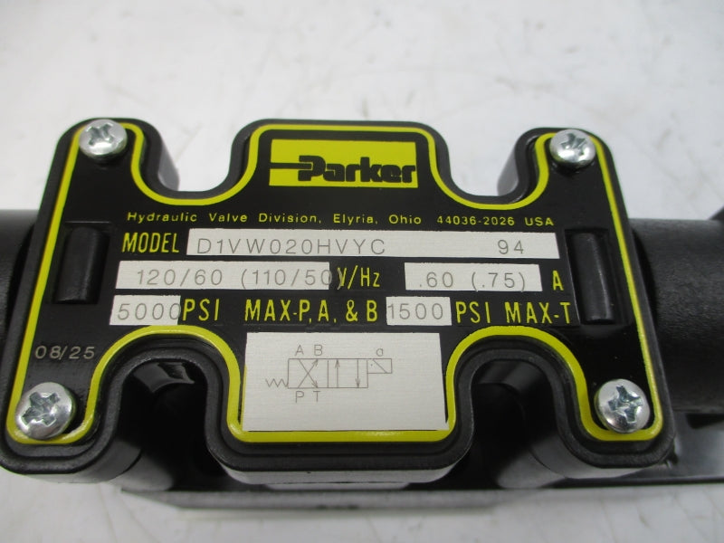 PARKER D1VW020HVYC 110/120V .75/.60A 1500-5000PSI NSMP