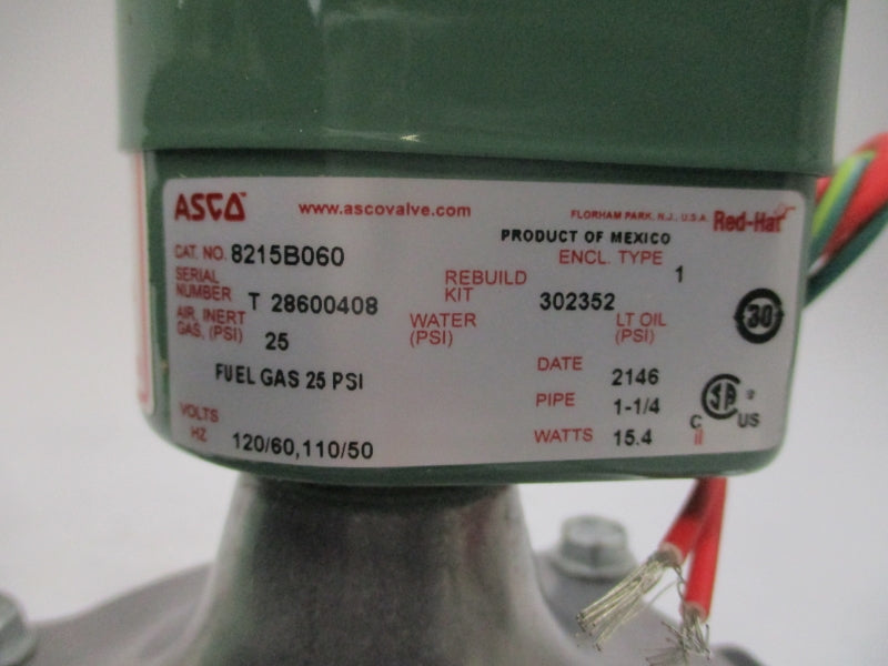 ASCO 8215B060 110/120V 25PSI 1-1/4" NSMP