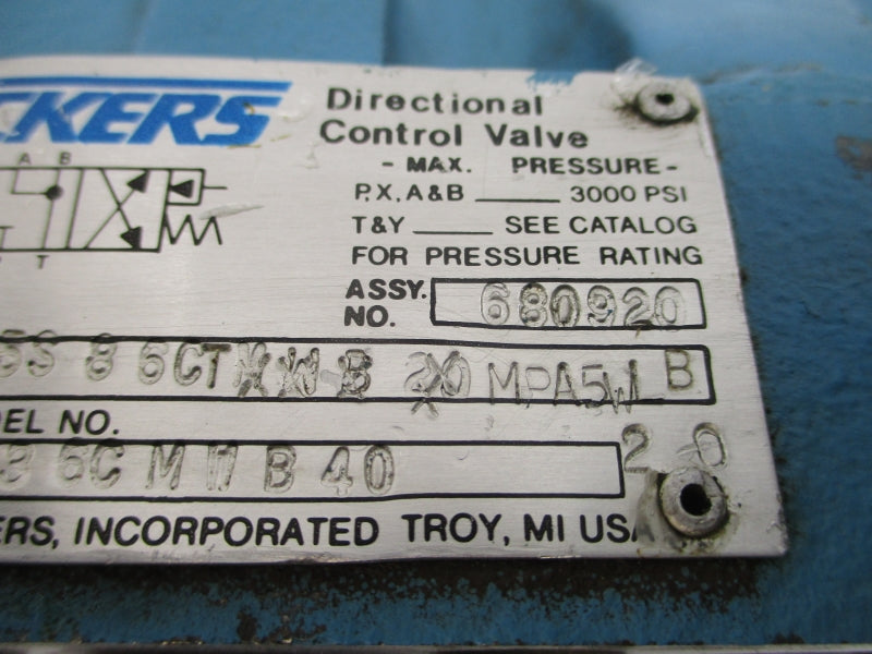 VICKERS F3DG5S86CTMPA5WLB 680920 3000PSI UNMP