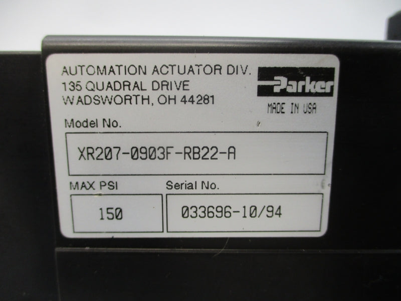 PARKER XR207-0903F-RB22-A 150PSI UNMP