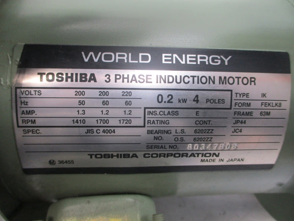 TOSHIBA JISC4004 GB022-100 200/220V 1.2/1.3A NSNP