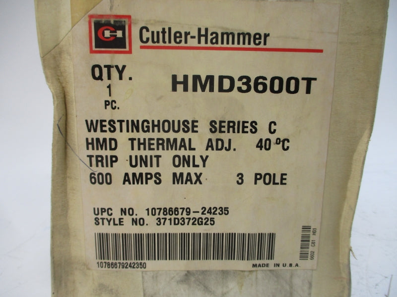 CUTLER HAMMER HMD3600T 371D372G25 SER. C 600A NSMP