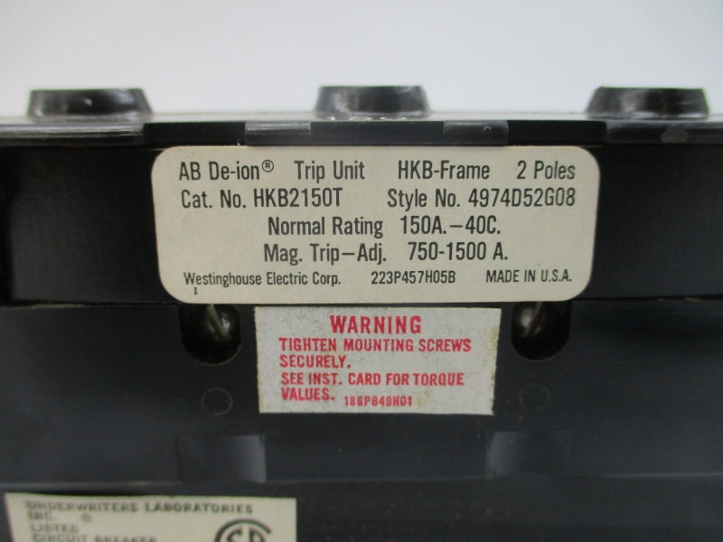 WESTINGHOUSE HKB2150T 4974D52G08 150A NSMP