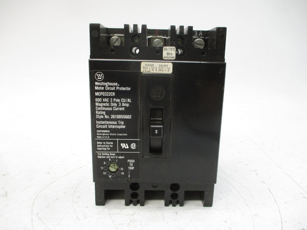 WESTINGHOUSE MCP0322CR 2610D55G02 600VAC 3A NSMP