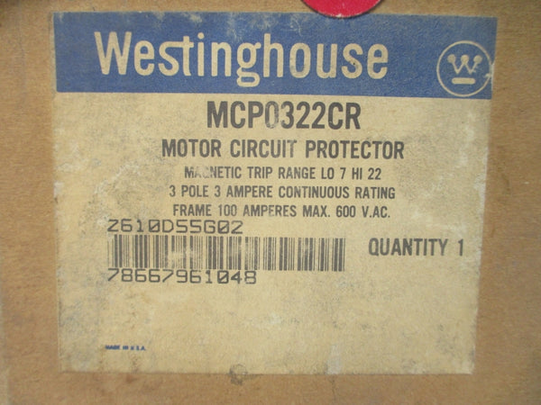 WESTINGHOUSE MCP0322CR 2610D55G02 600VAC 3A NSMP