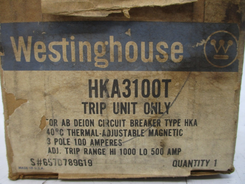 WESTINGHOUSE HKA3100T 657D789G19 100A NSMP