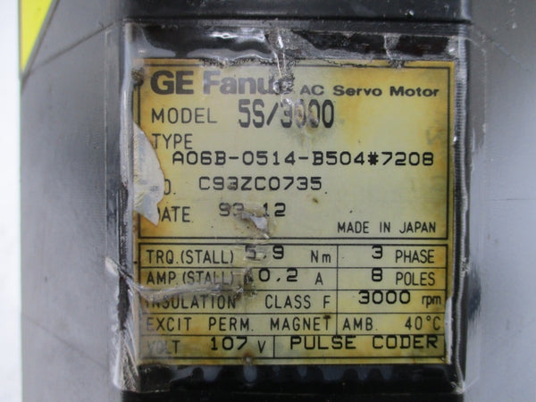 FANUC A06B-0514-B504#7208 107VAC 0.2A NSNP