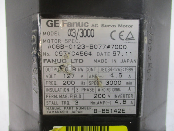 FANUC A06B-0123-B077#7000 127VAC 4.6A NSNP