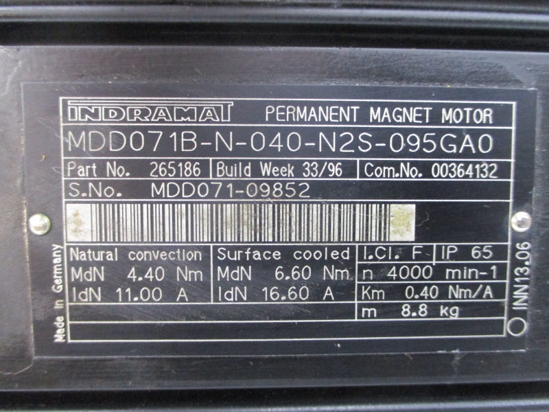 INDRAMAT MDD071B-N-040-N2S-095GA0 265186 11.00/16.60A NSNP