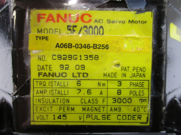 FANUC A06B-0346-B256 145VAC 7.6A UNMP
