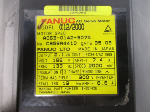 FANUC A06B-0142-B075 186VAC 7.4A UNMP