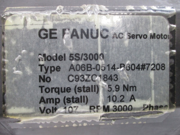 FANUC A06B-0514-B604#7208 107VAC 10.2A UNMP