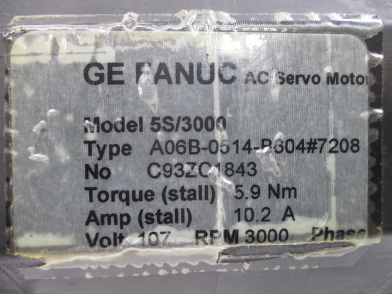 FANUC A06B-0514-B604#7208 107VAC 10.2A UNMP
