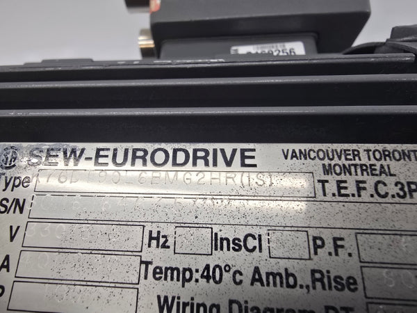 SEW-EURODRIVE K76DT90L6BMG2HR(IS) 330/575V 4.01/2.30A NSNP