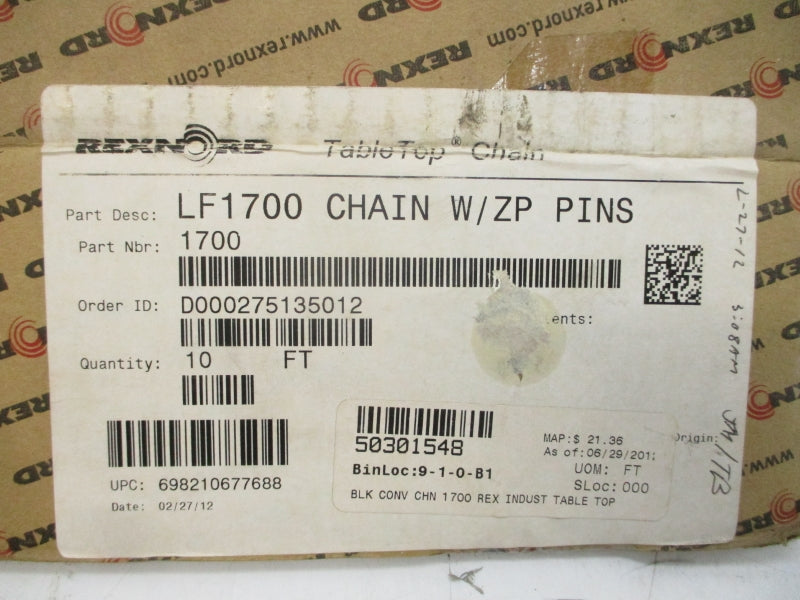 REXNORD LF1700 10' NSMP