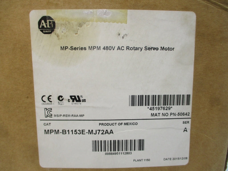 ALLEN BRADLEY MPM-B1153E-MJ72AA SER. A 480VAC 6.21A NSMP