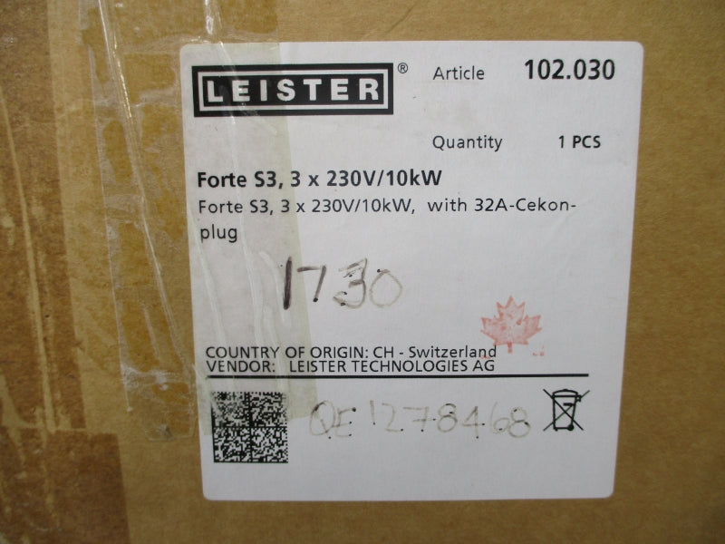 LEISTER 102.030 FORTE S3 230V 25A NSMP