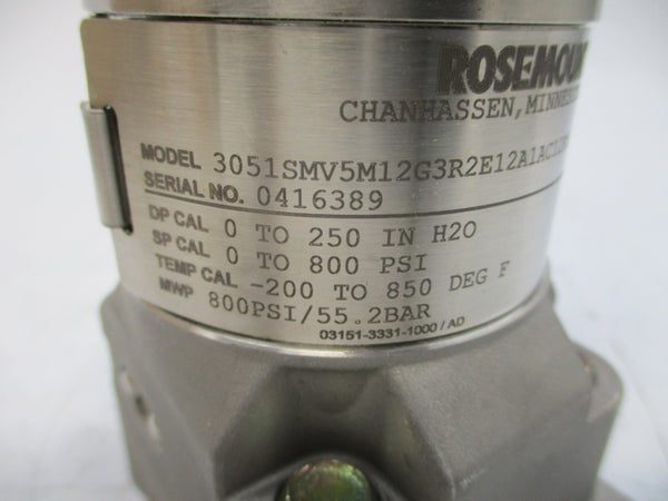 ROSEMOUNT 3051SMV5M12G3R2E12A1AC12K5 800PSI NSMP