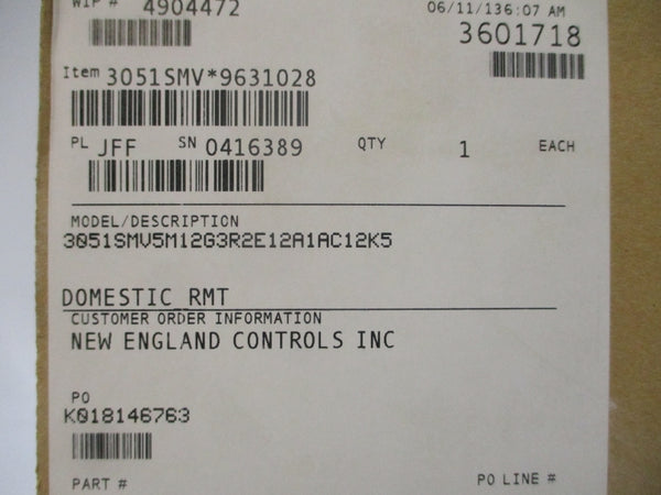 ROSEMOUNT 3051SMV5M12G3R2E12A1AC12K5 800PSI NSMP