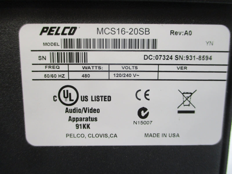 PELCO MCS16-20SB 120/240V 20A REV. A0 NSMP