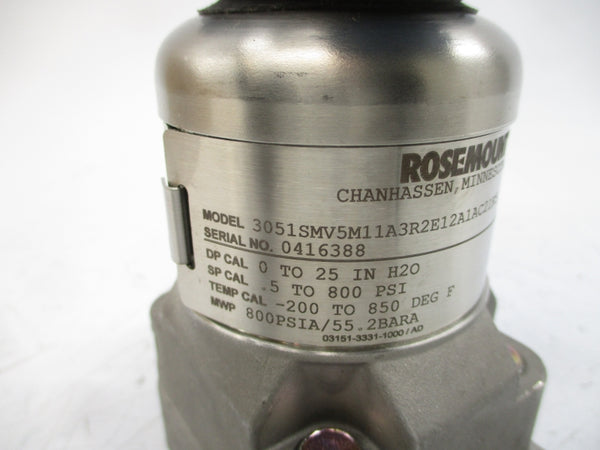 ROSEMOUNT 3051SMV5M11A3R2E12A1AC21K5 800PSI NSMP