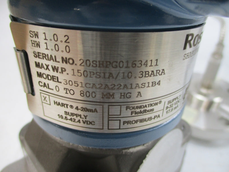 ROSEMOUNT 3051CA2A22A1AS1B4 10.5-42.4VDC 150PSI NSMP